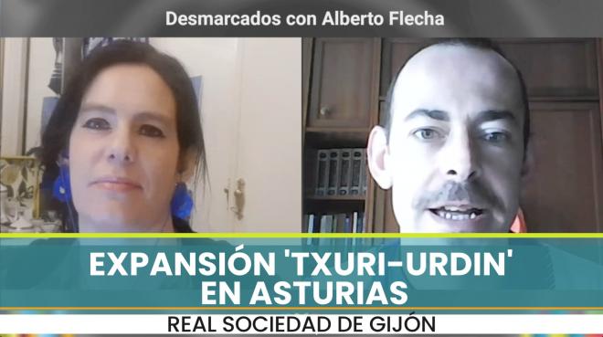 Alberto Flecha explica el proyecto 'txuri-urdin' en Gijón.