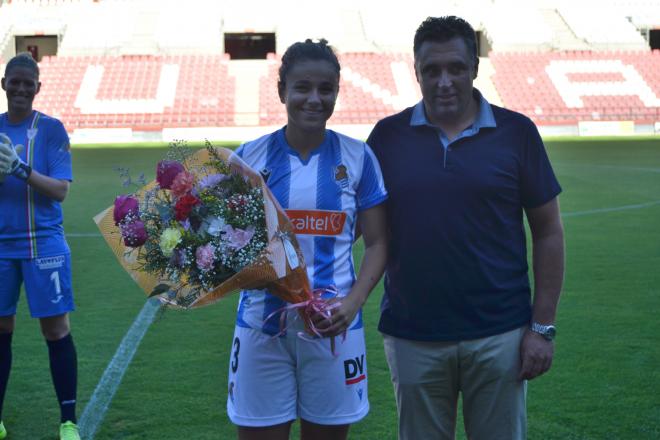 Ana Tejada ha jugado su primera temporada como futbolista txuri urdin (Foto: Giovanni Batista).
