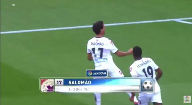 Captura del gol de Salomao que salvó al Dépor en el Camp Nou en mayo de 2015