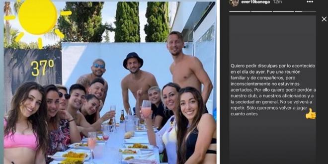 Los futbolistas del Sevilla piden disculpas por su reunión de más de 10 personas en la desescalada.