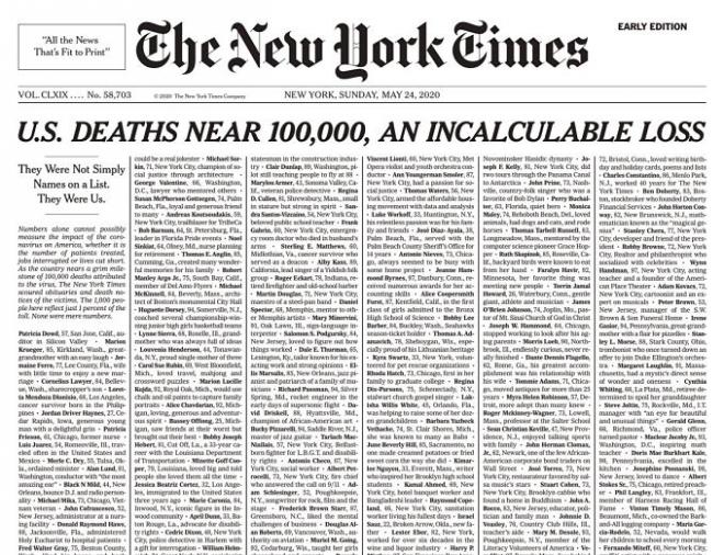 La portada del 'The New York Times'.
