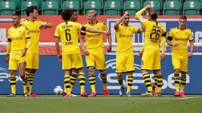 Celebración de un tanto del Borussia Dortmund (Foto: EFE).