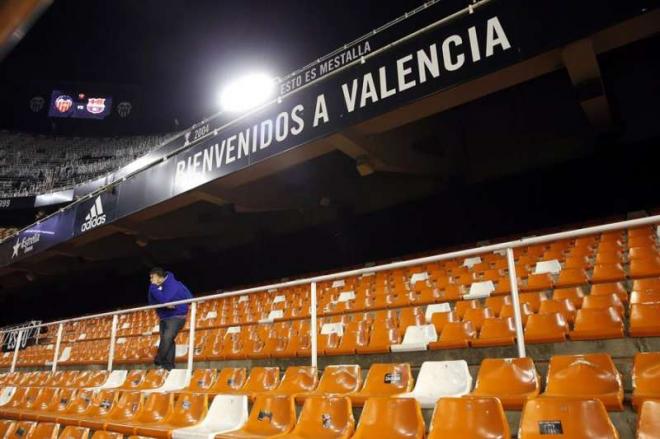 Valencia-Atalanta, Mestalla a puerta cerrada, el último partido antes de estallar la pandemia (Foto: EFE)