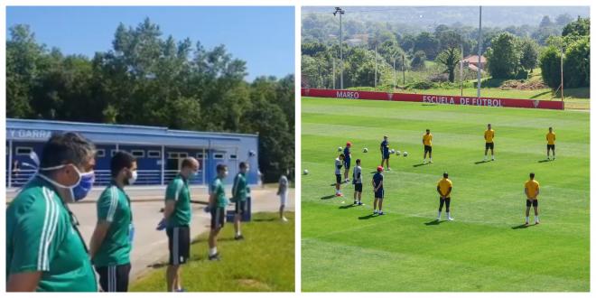 Real Oviedo y Sporting se unen en un sentido minuto de silencio por las víctimas del coronavirus.
