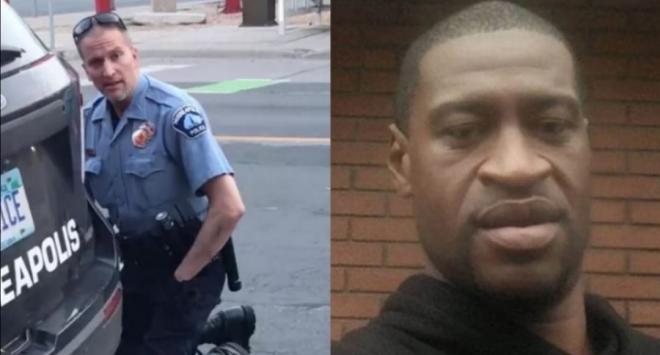 Imágenes del Policía que acabó con la vida del afroamericano George Floyd, a la derecha.