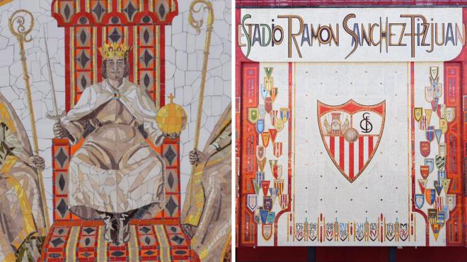Imagen de San Fernando en el mosaico del Sevilla.