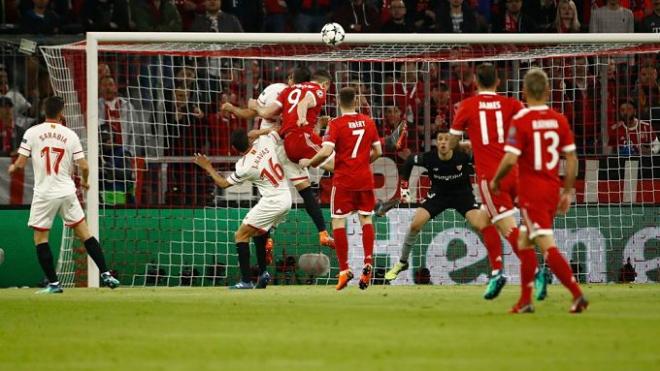 El Sevilla, en su última visita a Alemania en la UEFA Champions League.