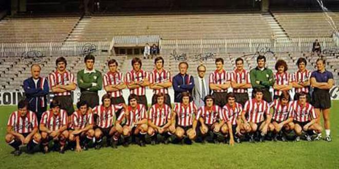 Imagen del Athletic Club con el eterno Manolo Delgado Meco.