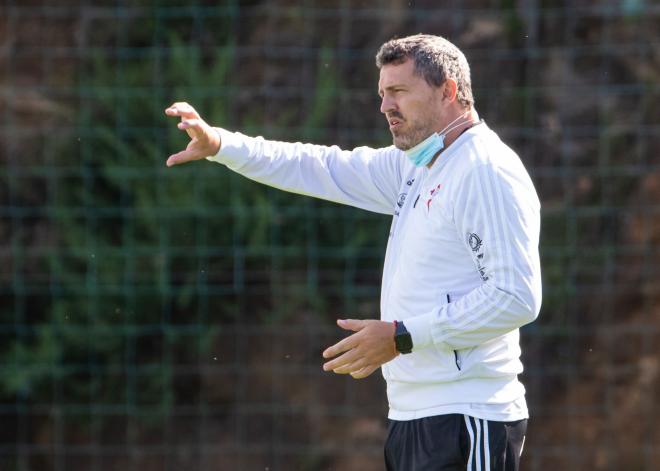 Óscar García, entrenador del Celta, en A Madroa (Foto: LaLiga).