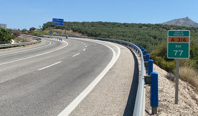 Una carretera de Andalucía durante la pandemia.