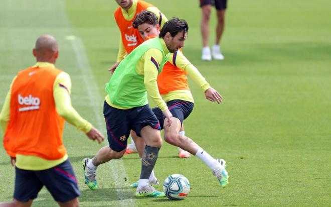 Leo Messi, durante un entrenamiento (Foto: FCB).