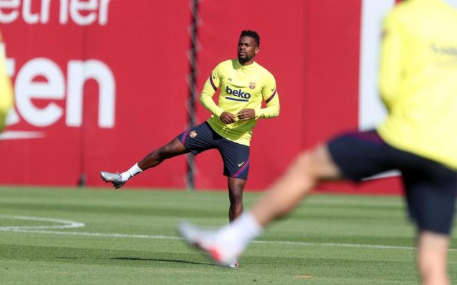 Semedo, en el entrenamiento del Barcelona (Foto: FCB).