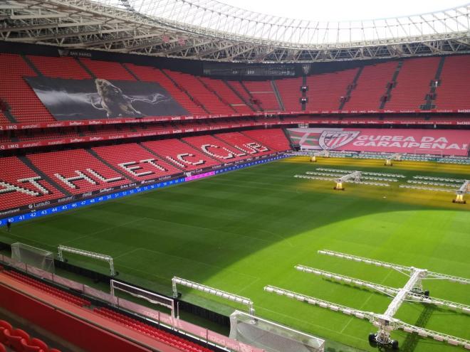 El estadio de San Mamés visto por dentro en un día entre semana no acogerá la Eurocopa (Foto: DMQ Bizkaia).