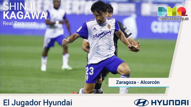Kagawa, jugador Hyundai del Real Zaragoza-Alcorcón.