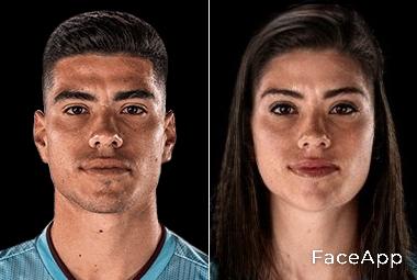 Lucas Olaza tras pasar por el filtro de género de la FaceApp.