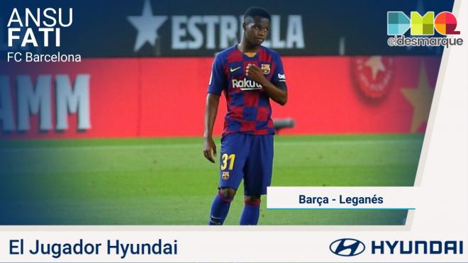 Ansu Fati, Jugador Hyundai del Barcelona-Leganés.