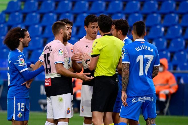 Abelardo no quiso abundar en la injusta expulsión de Bernardo Espinosa durante el Getafe-Espanyol.