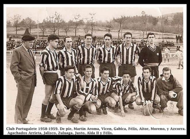 Una alineación del Club Portugalete de la 1958-59 de Martín Aroma.