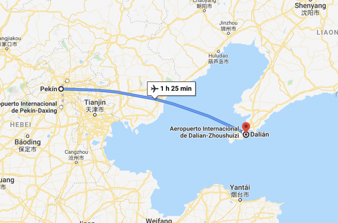 Mapa de China dónde entrenan Benítez y Bartual
