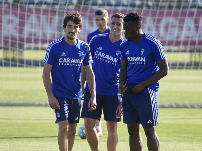 Delmás en el entrenamiento del Real Zaragoza (Foto: Tino Gil/RZ).