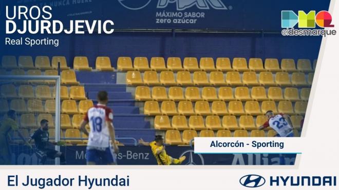 Uros Djurdjevic es el jugador Hyundai del Alcorcón-Sporting