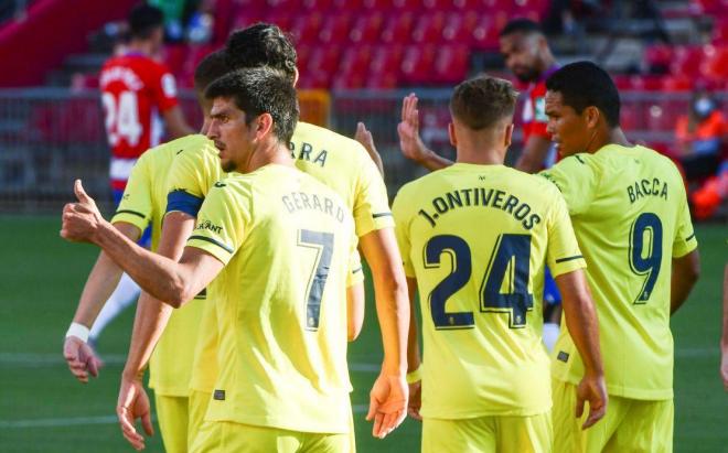 Gerard Moreno celebra su gol en el Granada-Villarreal (Foto: EFE).