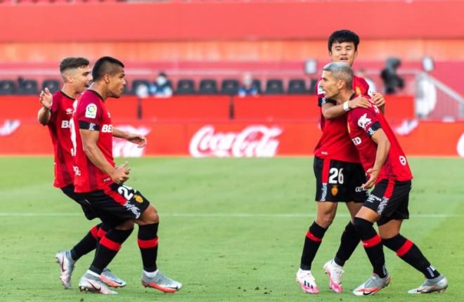 Los jugadores del Mallorca celebran el gol de Salva Sevilla ante el Leganés (Foto: EFE).