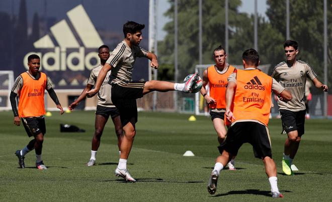 Asensio, en la sesión del Real Madrid (Foto: RM).
