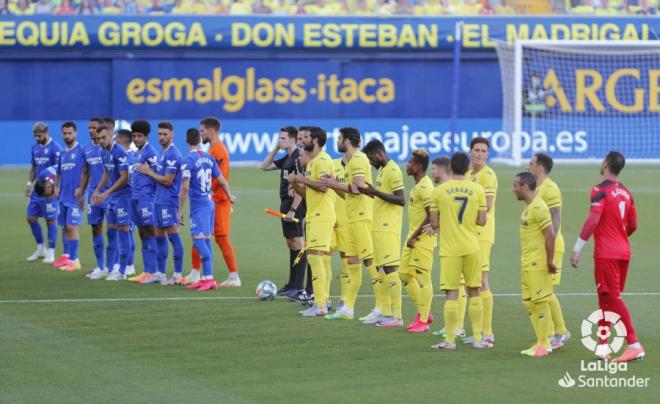 Los dos equipos, antes del Villarreal-Sevilla (Foto: LaLiga).