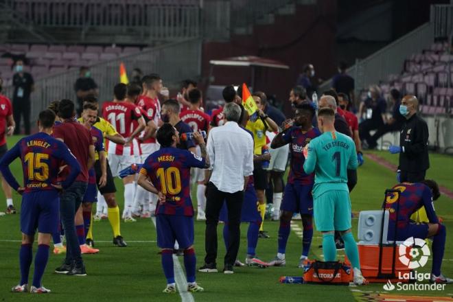 Charla táctica de Quique Setién (Foto: LaLiga).