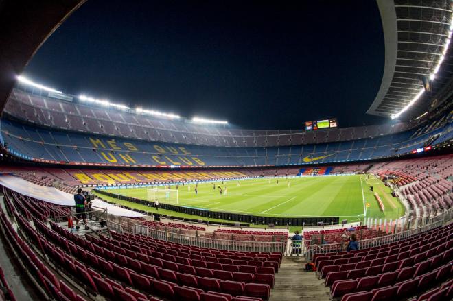 El Camp Nou, durante un partido a puerta cerrada.