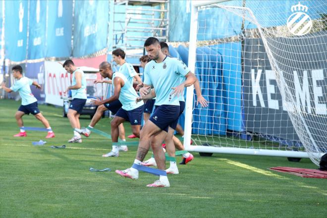 Calleri, en una sesión del Espanyol (Foto: RCDE).