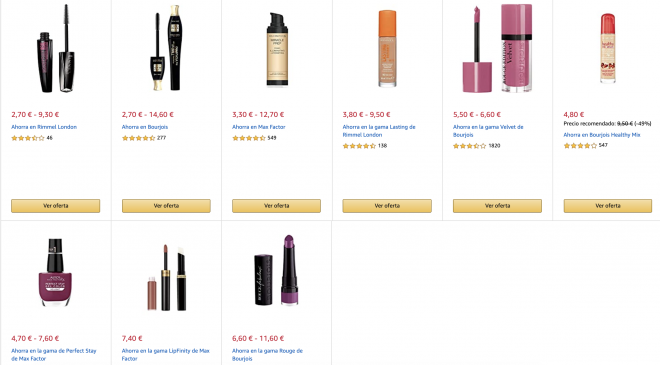 Ofertas 25 de junio: descuento en maquillaje.