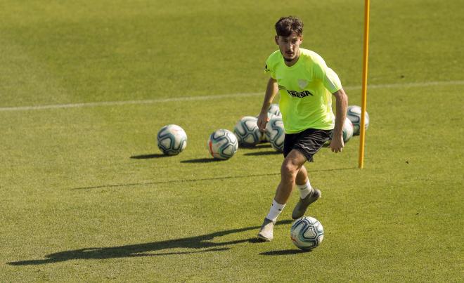 Rafa Camacho, en un entrenamiento reciente (Foto: Málaga CF).
