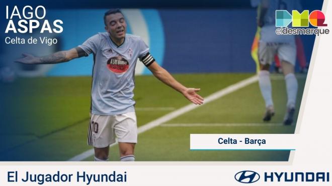 Iago Aspas, jugador Hyundai del Celta-Barcelona.