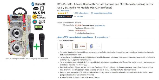 Ofertas Amazon del 27 de junio: altavoz Bluetooth.