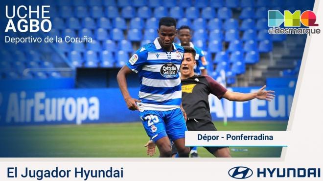 Uche Agbo es el jugador Hyundai en el Dépor-Ponferradina