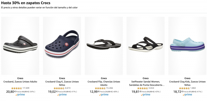 Ofertas de Amazon en zapatos Crocs (28 de junio).