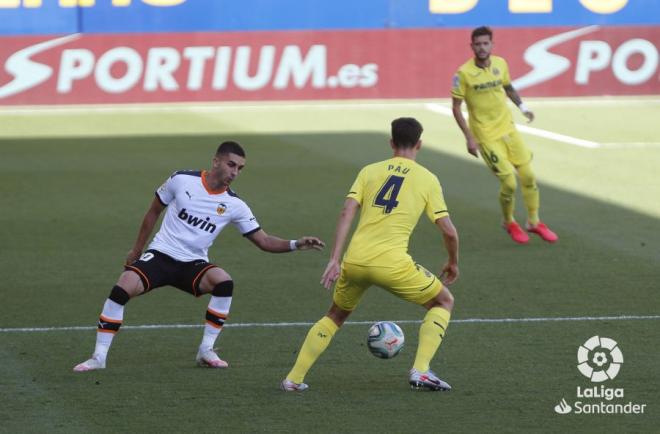 Ferran Torres fue sustituido en el descanso del Villarreal-Valencia (Foto: LaLiga)