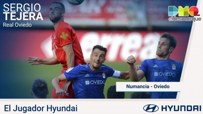 Sergio Tejera es el jugador Hyundai del Numancia-Real Oviedo