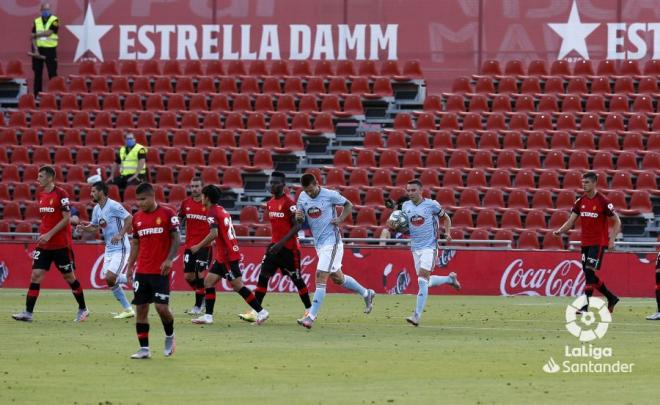 Iago Aspas transforma el penalti de la segunda parte ante el Mallorca (Foto: LaLiga).
