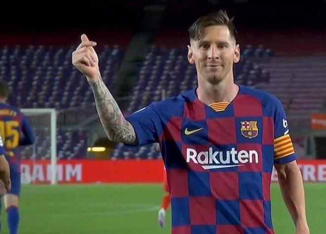 Celebración de Leo Messi.