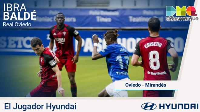 Ibra Baldé, jugador Hyundai del Real Oviedo-Mirandés.
