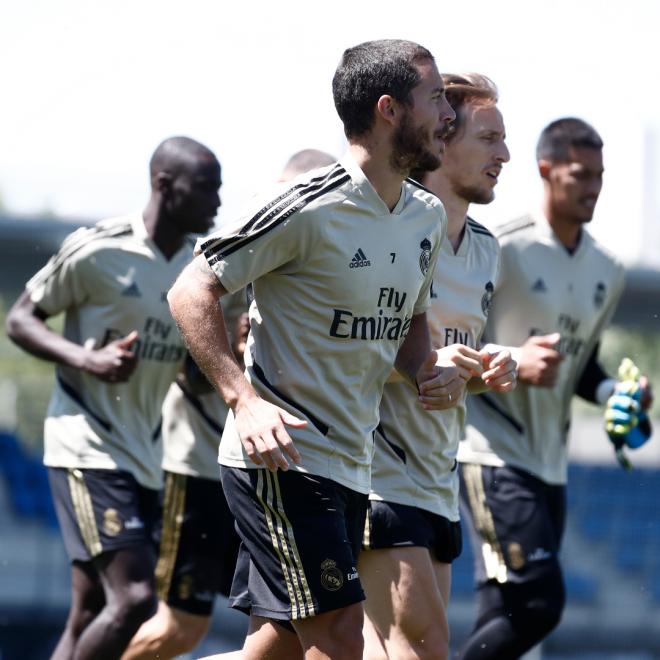 Hazard y Modric, durante un entrenamiento del Real Madrid (Foto: RMCF).