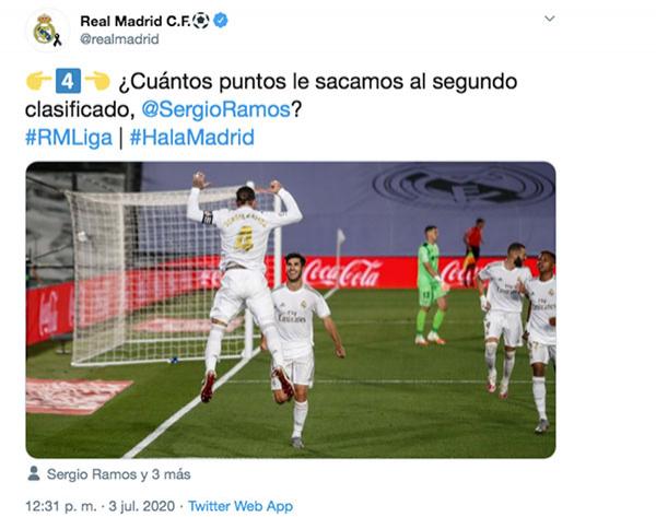 Tuit del Real Madrid.