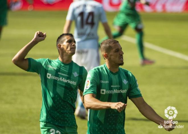 Zou Feddal celebra su gol contra el Celta de la pasada temporada.