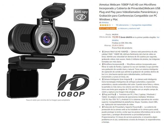 Webcam Iamotus, en Amazon.