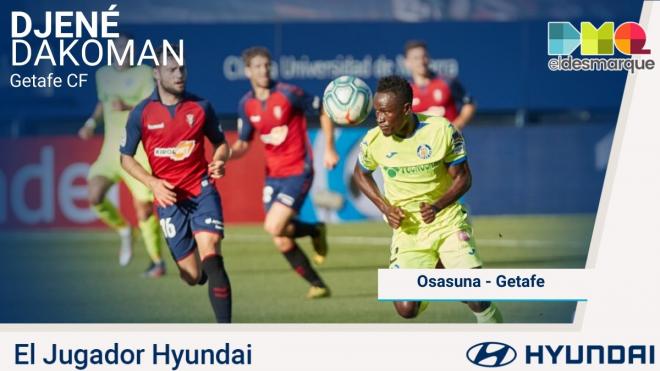 Djené, jugador Hyundai del Osasuna-Getafe.