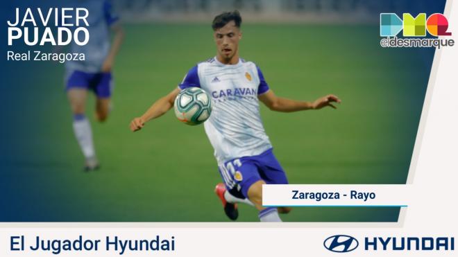 Javi Puado, Jugador Hyundai del Real Zaragoza-Rayo Vallecano.