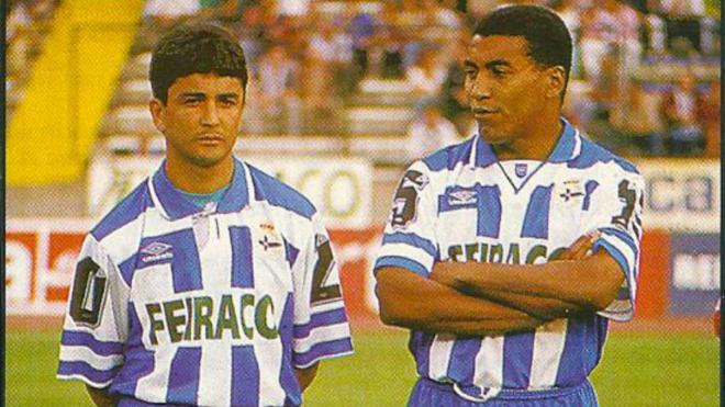 Bebeto y Mauro Silva, en su etapa con el Dépor (Foto: @futbolhistoria8).
